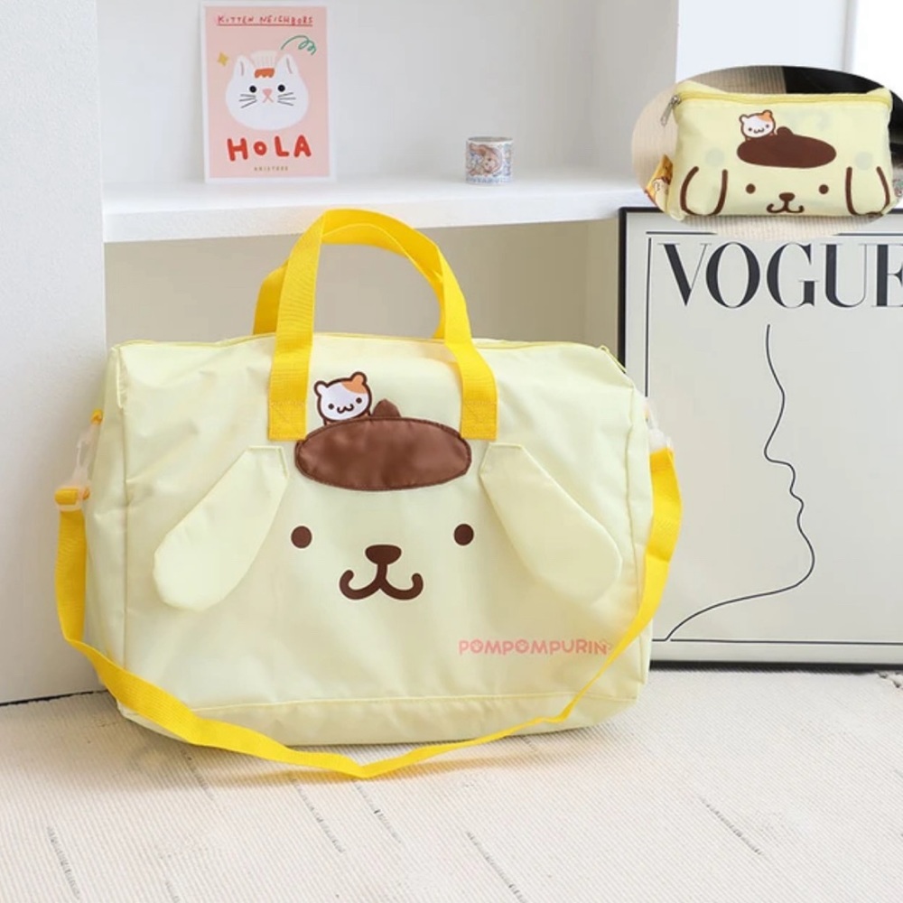 Pompompurin Portable Foldable Travel Duffel Bag Large Capacity Handbag